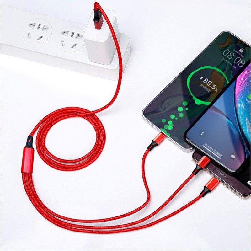 KABEL DATA 3 IN 1 MICRO USB TYPE C LIGHTNING FAST CHARGING 2.4 A