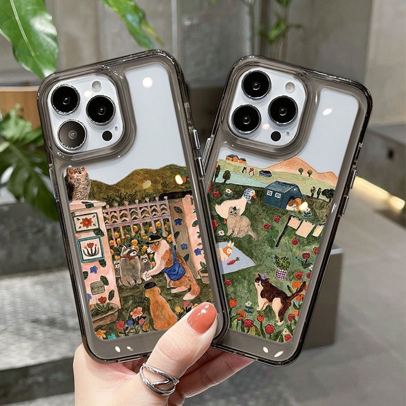 IPHONE Casing Ponsel Lembut Kucing Lucu Kompatibel Untuk Iphone14 11 13 12 Pro XS Max X XR 7 8 6S Plus Silcon Transparan Casing Shockproof TPU Cover