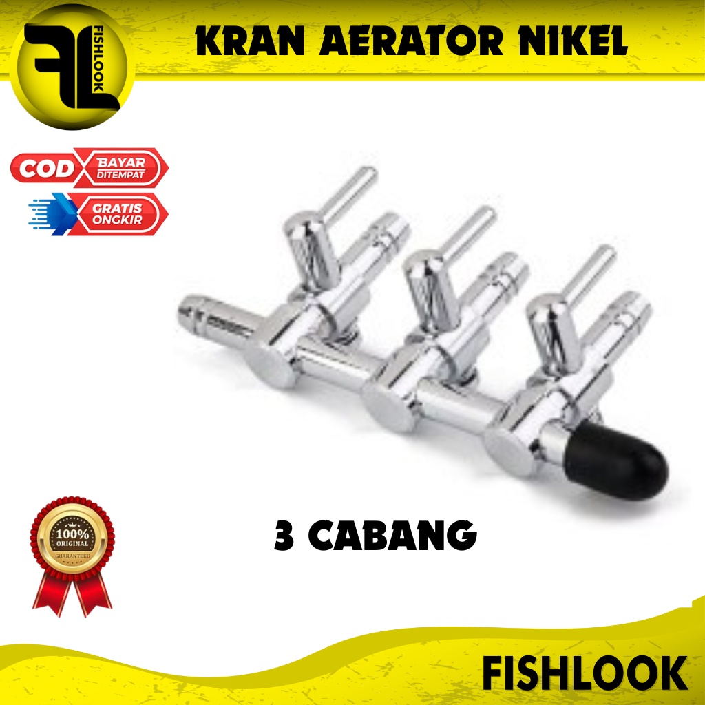 Kran Keran Cabang Nikel Stainless Pembagi Udara Aerator Aquarium Aquascape Airator