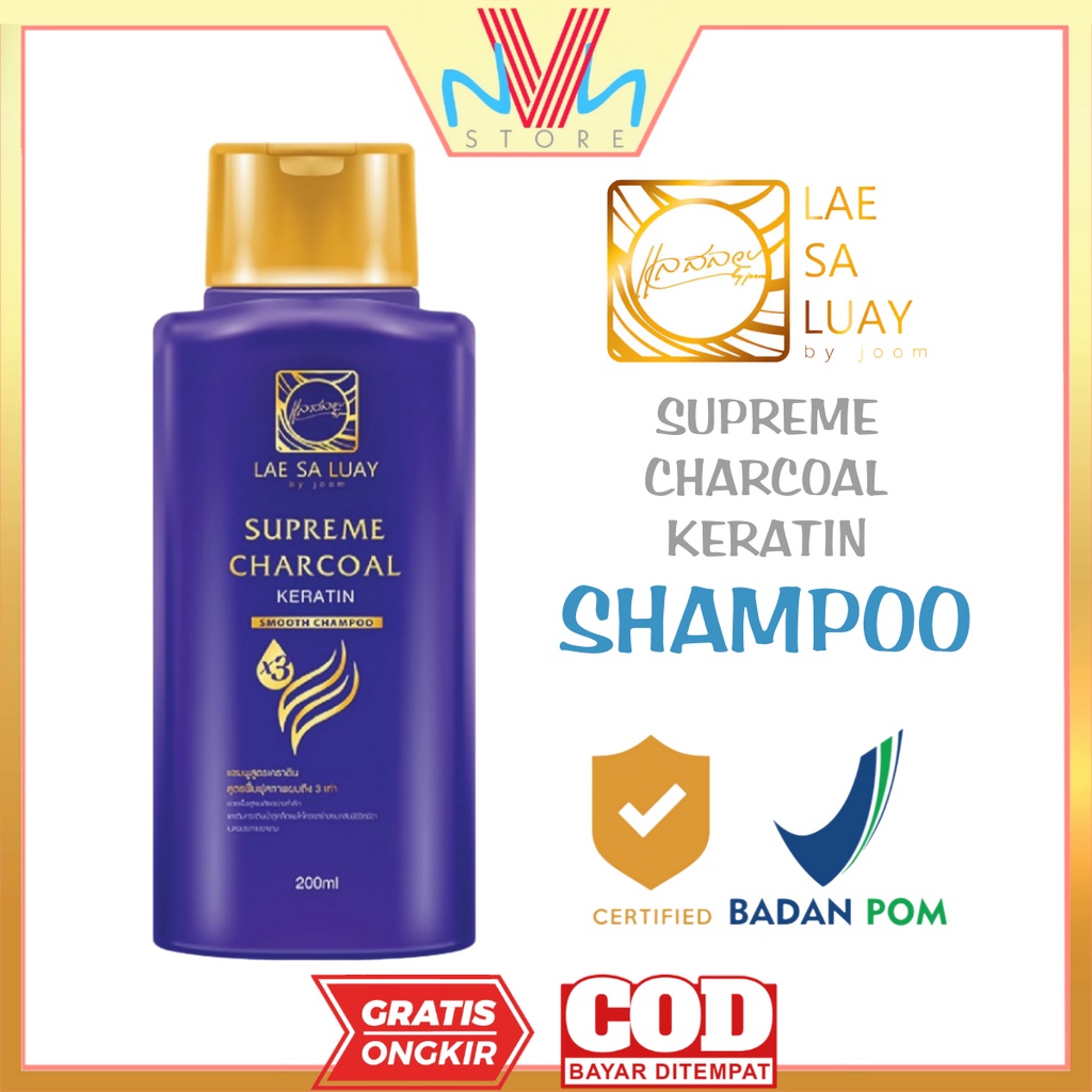 LAE SA LUAY SUPREME CHARCOAL KERATIN SHAMPOO - SHAMPO KERATIN - SHAMPO LAE SA LUAY