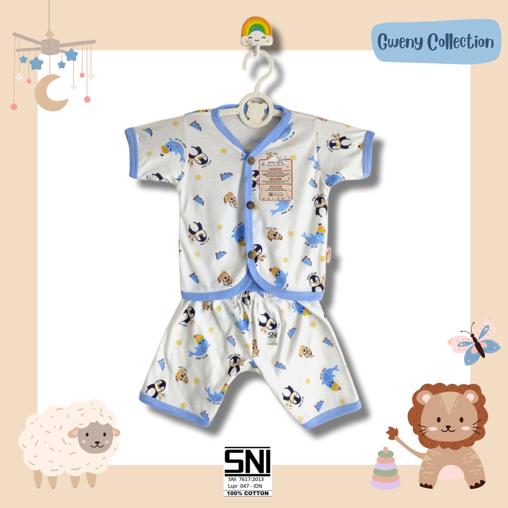 SETELAN BABY GLOW BAYI TANPA LENGAN/LENGAN PENDEK/LENGAN PANJANG MOTIF ARTIC UNISEX 3-12 BULAN