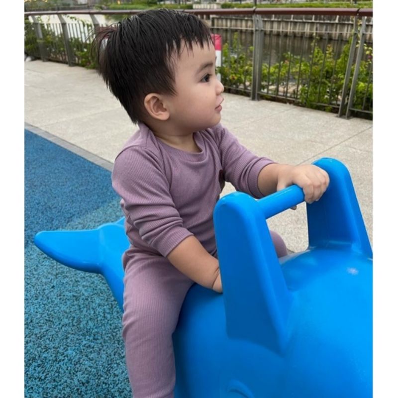 Setelan Cute BEAR Sweetshirt And Pants Set Anak Laki-laki 1-3 Tahun Premium Import