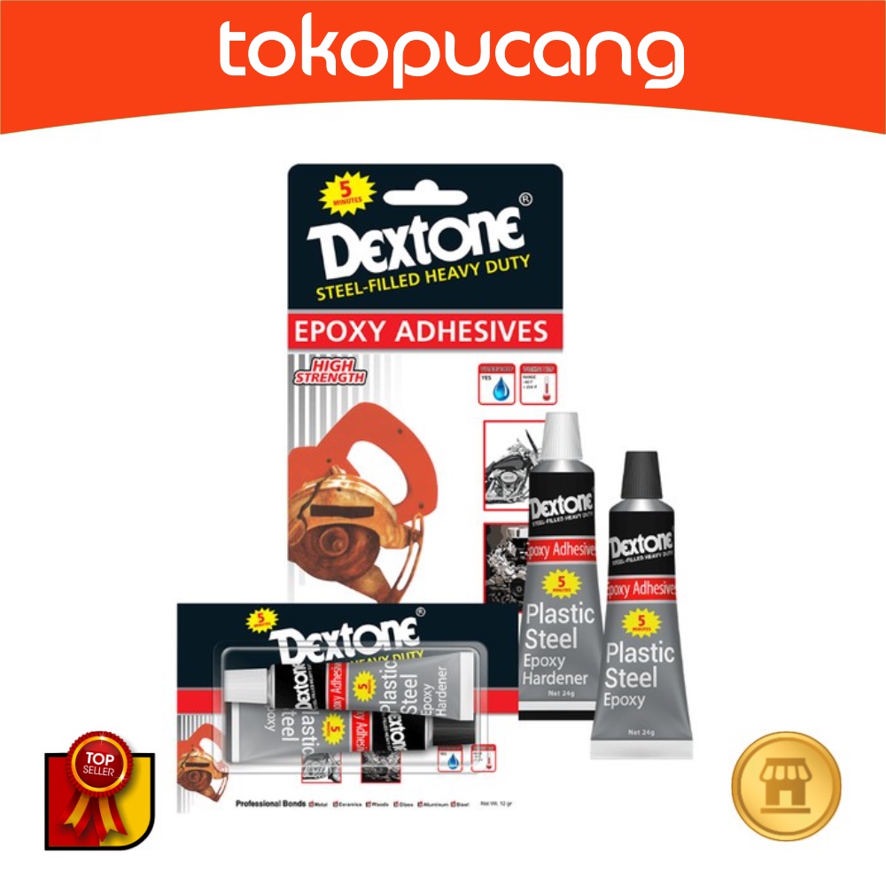 

LEM EPOXY DEXTONE 12gram/ 48gram LEM CAMPUR LEM BESI SERBAGUNA 5 MENIT