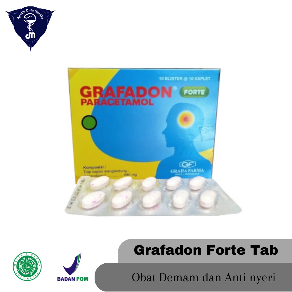GRAFADON FORTE 10 TABLET /OBAT DEMAM DEWASA/NYERI DEWASA/SAKIT KEPALA DEWASA