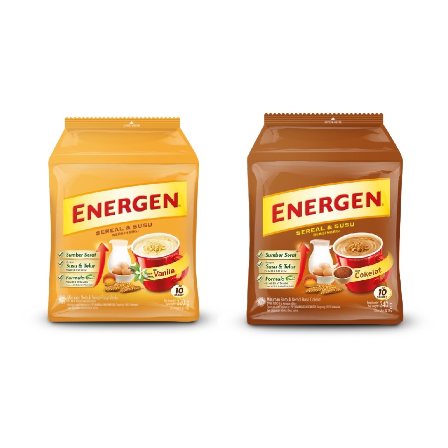 

Energen Cereal Pouch/Renceng isi 10pcs @32gr - All Varian [GOJEK/GRAB]