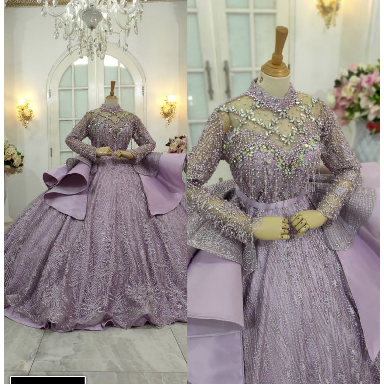 GAUN PENGANTIN BARBIE  MODERN MEWAH BEREKOR TRIDI//DRESS WEDDING