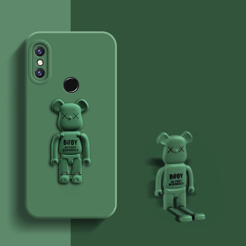 Holder SoftCase Xiaomi Redmi Note 11 10 9 8 7 5 Pro 11S 10S 9S 4G 5G Casing Stand Bentuk Beruang Penyangga Hp Soft Case