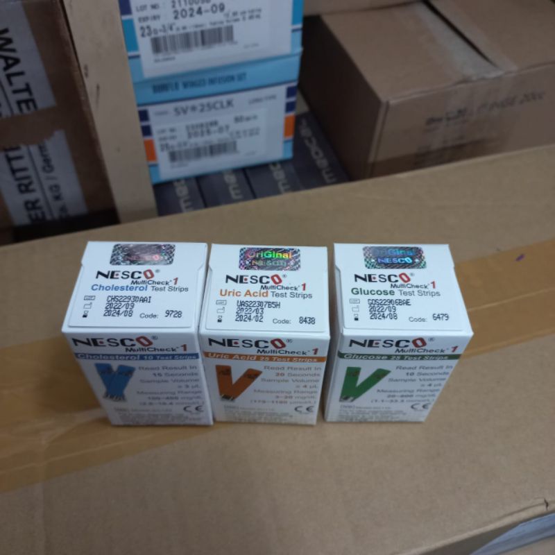 PAKET LENGKAP STRIP NESCO CHOLESTROL/ASAM URAT/GULA DARAH