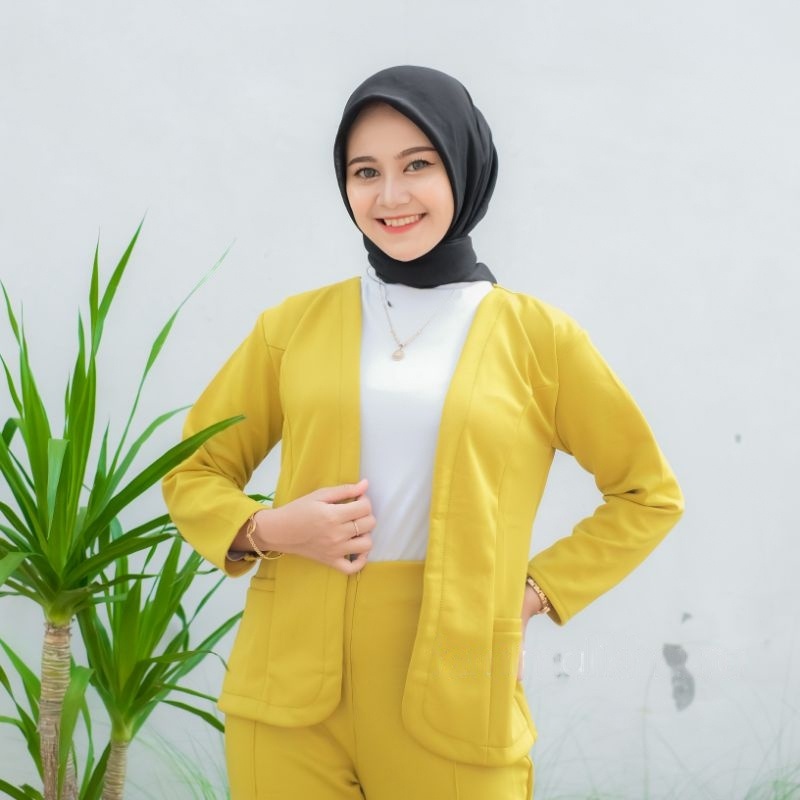 NABILA BLAZER SCUBA / BLAZER POLOS SCUBA PREMIUM WANITA
