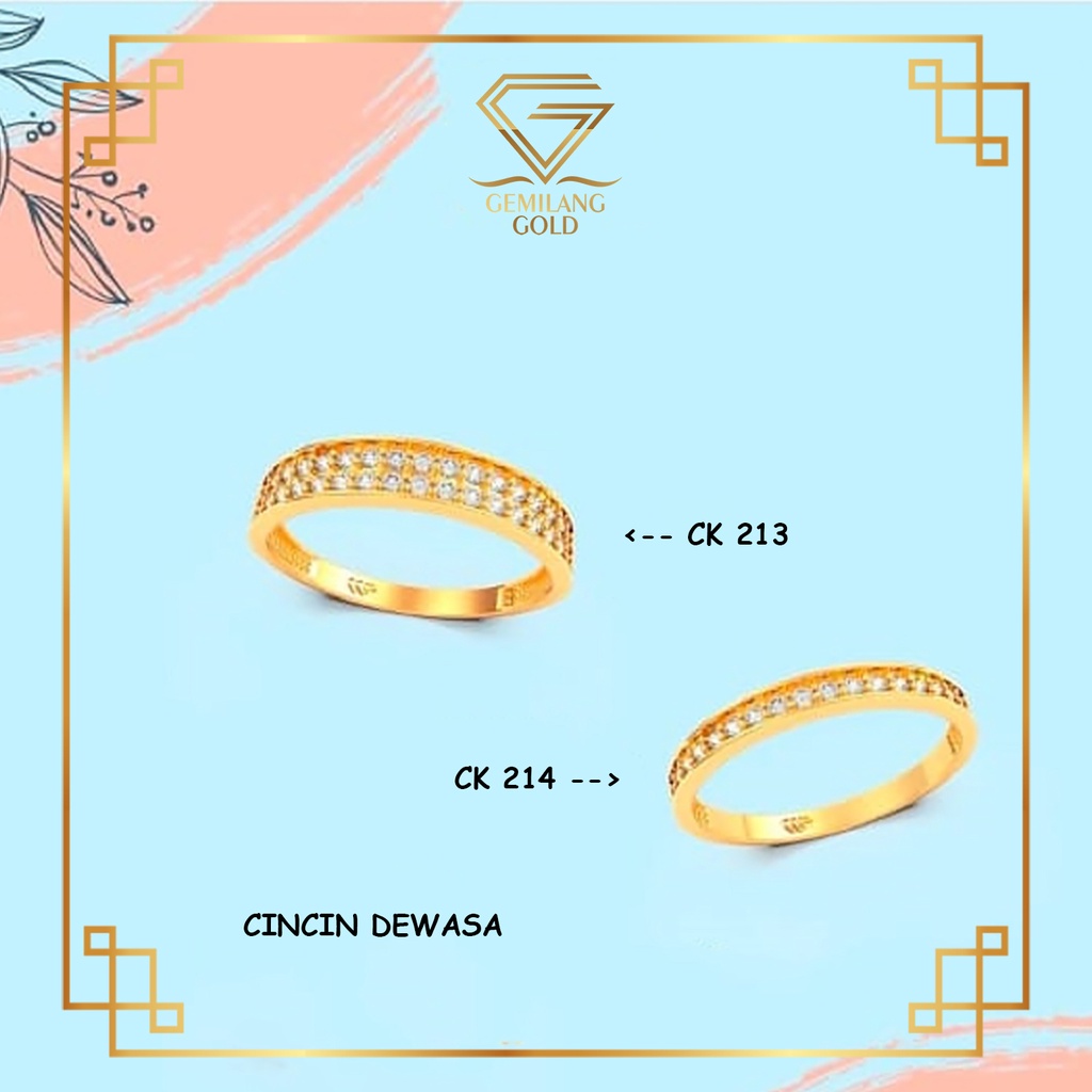 CINCIN EMAS ASLI KADAR 300 (6K) & 375 (8K) MODEL LISTRING FULL MATA CINCIN EMAS MURAH CINCIN EMAS WA