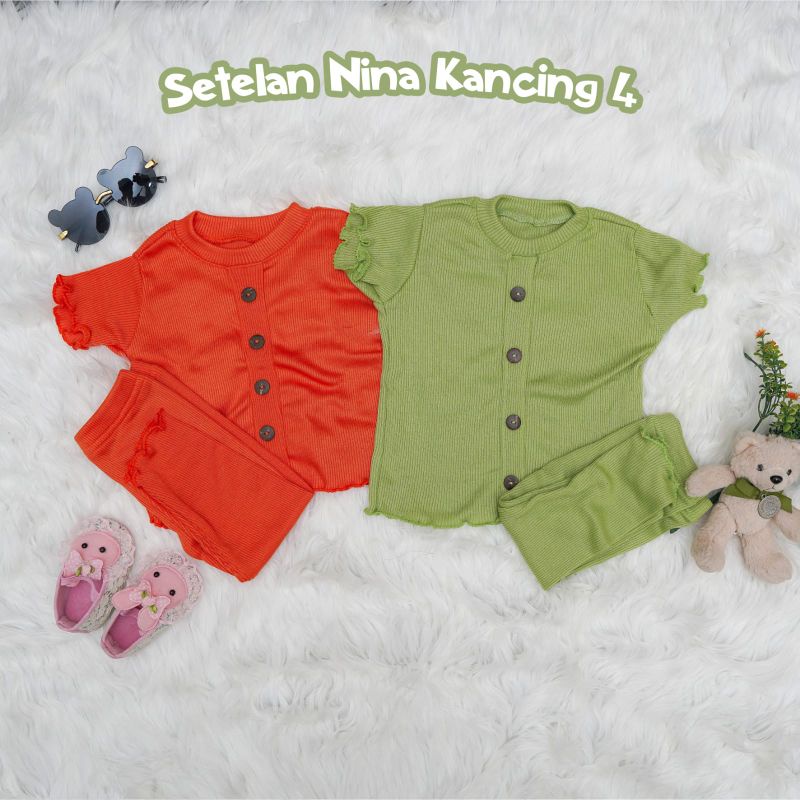 Baju Setelan Anak Perempuan NINA Ruffle Knit Tee | Baju Oneset Anak Perempuan Bahan Rib Knit Halus Dan Lembut