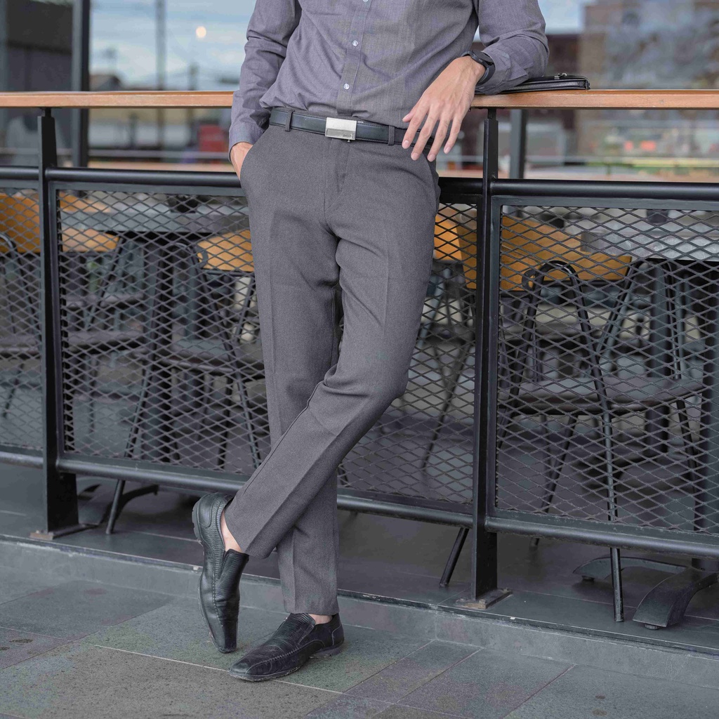 ZUITER - Dark Grey Basic Pants | Celana Bahan kerja pria