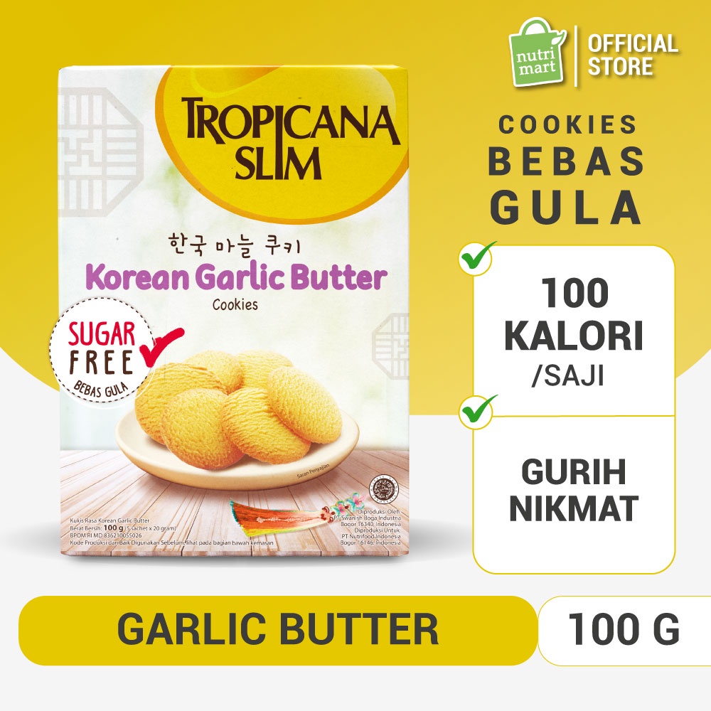 Tropicana Slim Korean Garlic Butter Cookies - Snack Biskuit Diet Rendah Kalori Bebas Gula