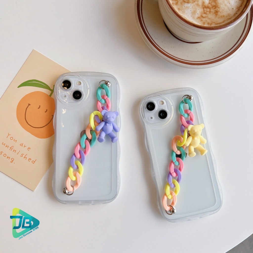 GC01 SOFTCASE GELOMBANG WAVE CLEAR RANTAI FOR IPHONE 7 8 7+ 8+ XR X XS MAX 11 12 13 14 PRO MAX 14 MAX JB6957