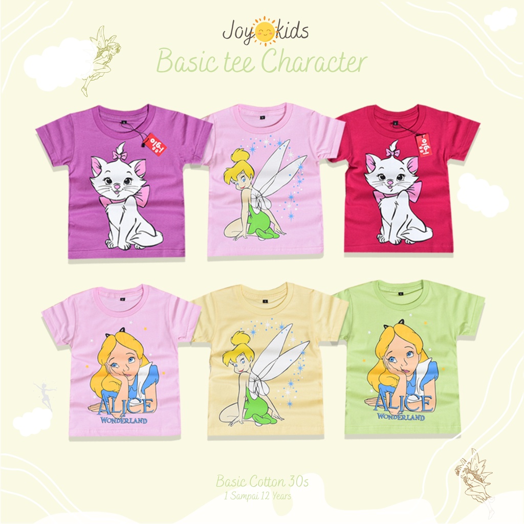 Joy Kids Baju Kaos Atasan Anak Perempuan Katun 1-12 Tahun