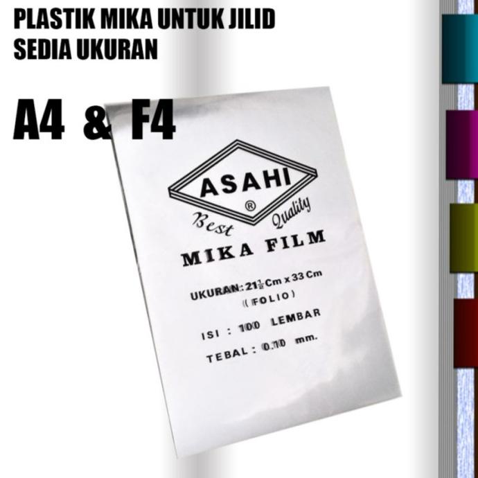 

Mika Plastik Jilid / Mika Film Asahi F4 / A4 0.10mm Bening /pak