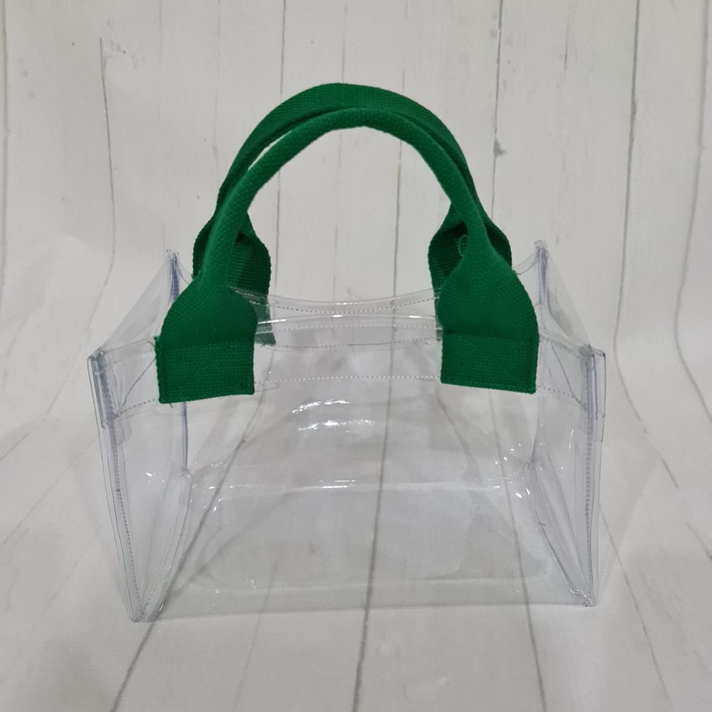 Tas Tote PVC MIka Transparant MIni Size Untuk Gift Hampers (Tidak Termasuk Toples)