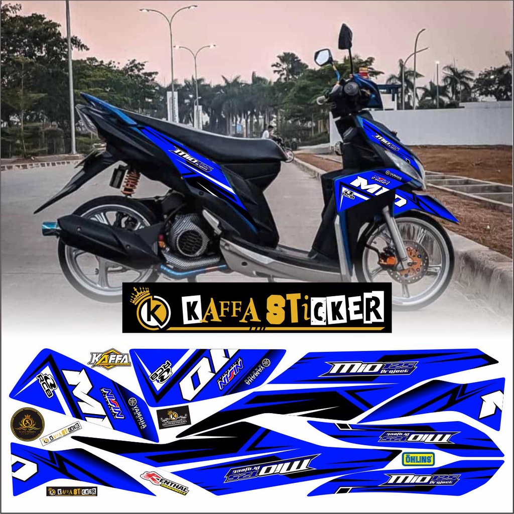 VARIASI POLET MOTIF Stiker Mio M3/Z Decal Striping Mio M3/Z Premium Racing Stiker Mio M3 Biru