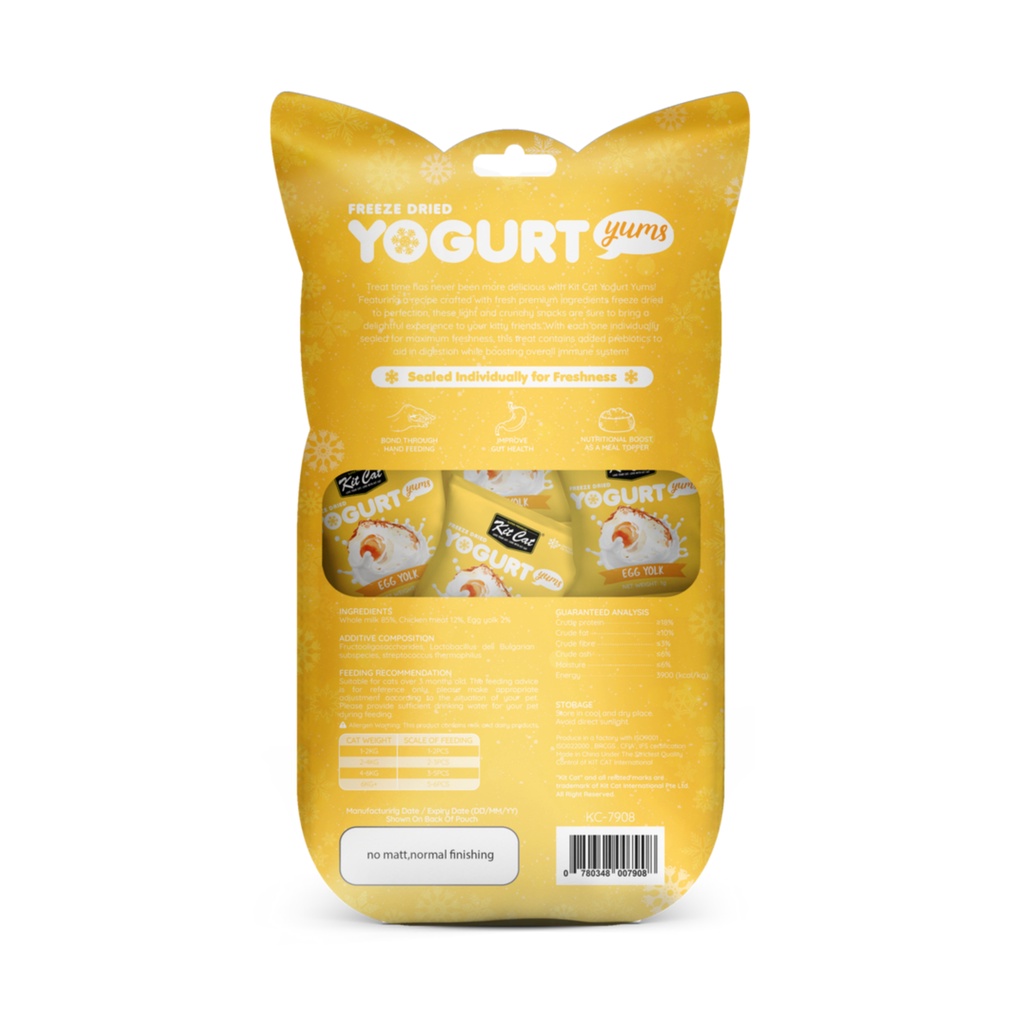 KIT CAT Freeze Dried Yogurt Yums Cat Treat 1 PACK  isi 10pcs (INDIVIDUALLY SEALED)