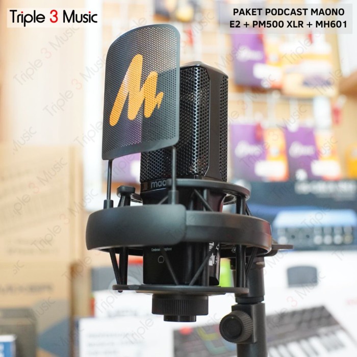 Paket Maono E2 Paket Podcast 1 orang With PM500 with headphone