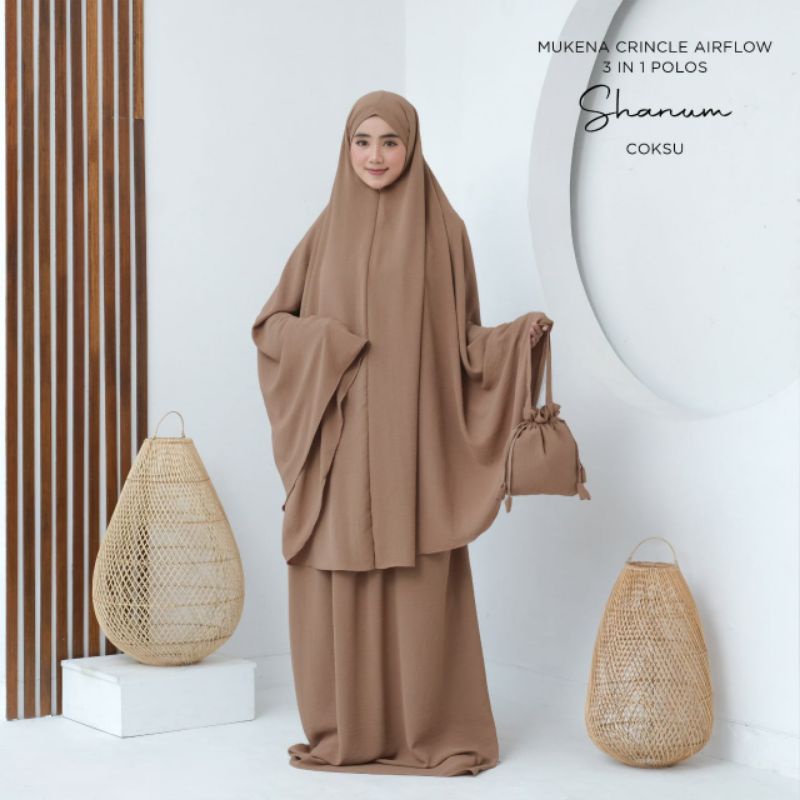 mukena Lesti kejora cringkle mukena 3in1