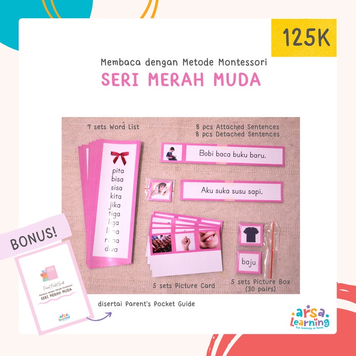 Seri Merah Muda / Bahasa Indonesia / Pink Series / Membaca Montessori