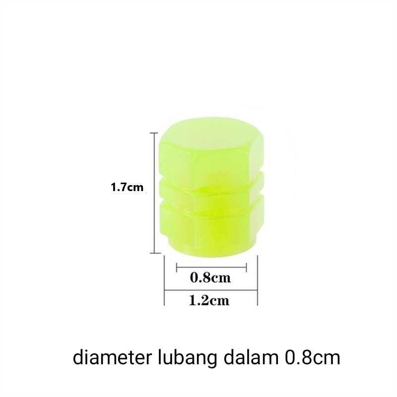 Tutup Pentil Ban Sepeda Motor Mobil Glow in The Dark Luminous Neon 1pcs