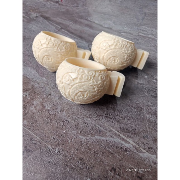 Cepuk Cangkir Mangkok Pakan Burung Konin/Pleci Motif Naga