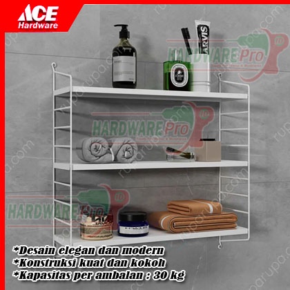 Rak Dinding 3 Tingkat Rak Gantung Serbaguna 3 Susun Putih MASTERSPACE ACE HARDWARE