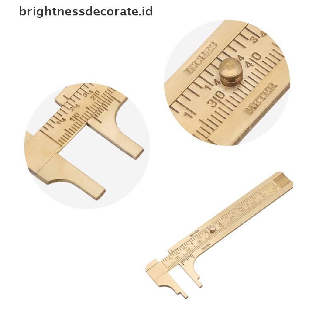 [Birth] Timbangan Kuningan Mini80/100mm Sliding Gauge Vernier Caliper Penggaris Pocket Measuring [ID]