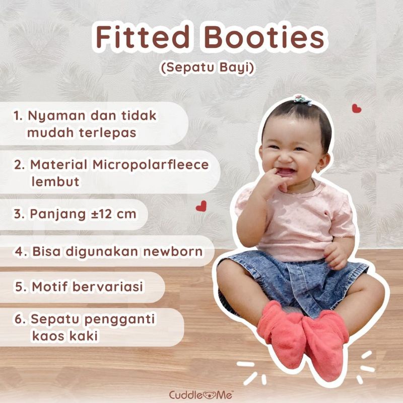 CUDDLEME Fitted Baby Booties | Sepatu Bayi | Kaos kaki bayi Cuddle Me