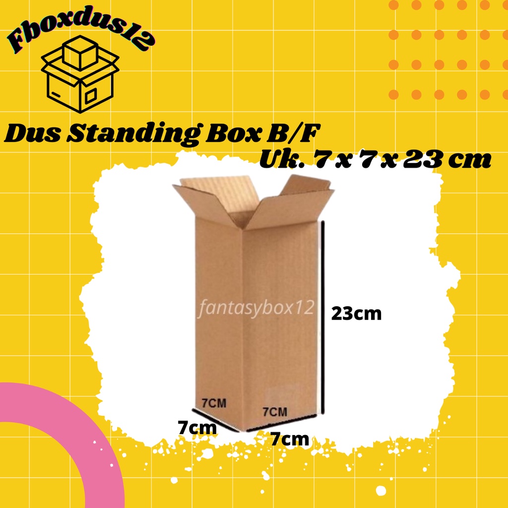 

Kardus/Dus/Box Botol Standing Box Standar uk 7x7x23cm Baru Polos (MINIMAL ORDER 15 PCS)