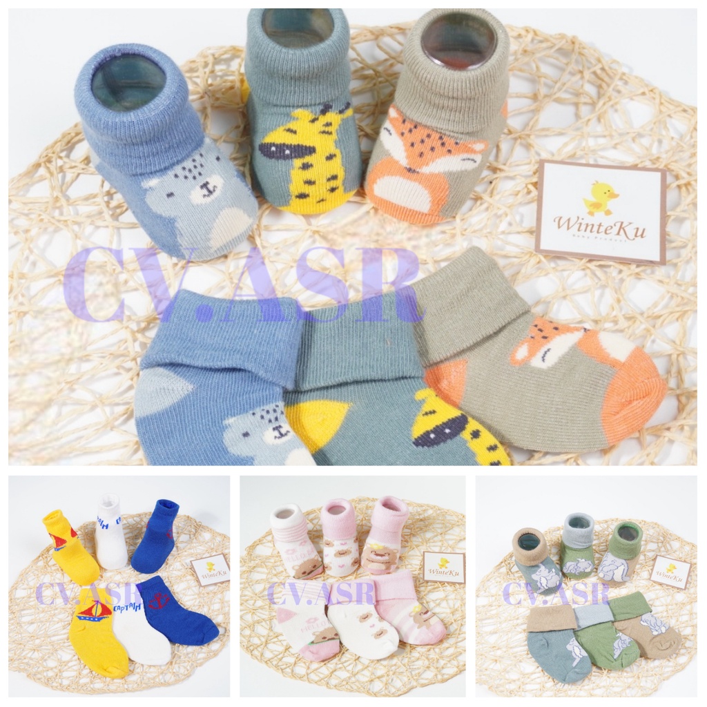 Termurah Kaos Kaki Bayi Motif Karakter Satu Set Isi 3