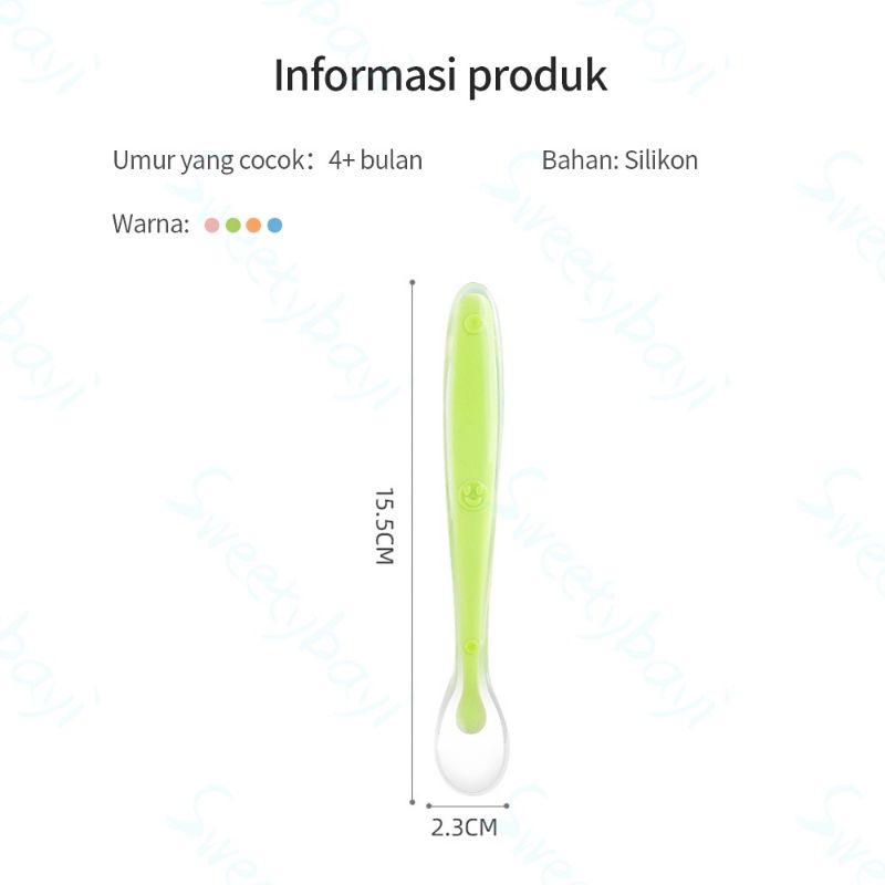 Sendok Makan Bayi Anak Bahan Silikon Silicon Lembut Kualitas Premium