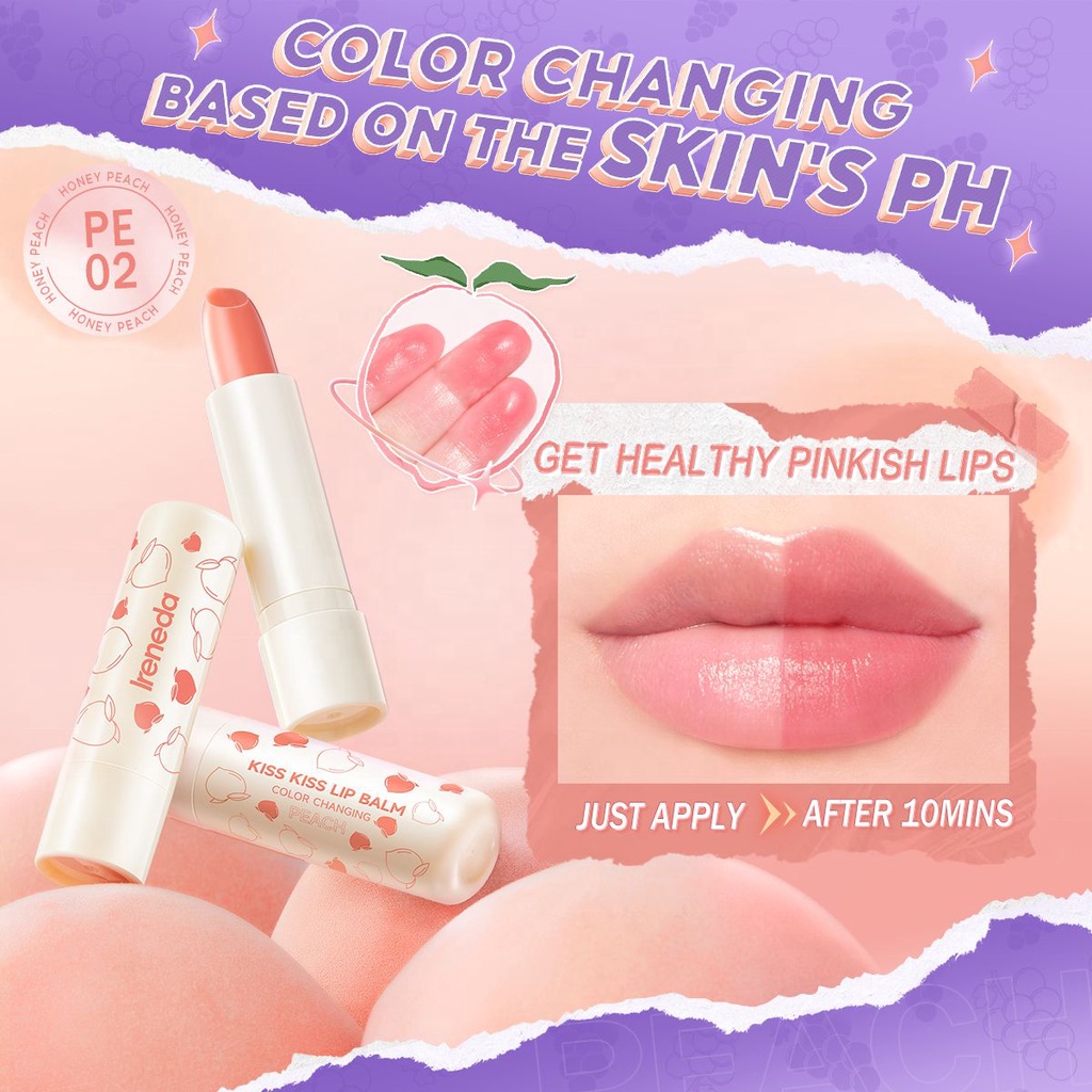 IRENEDA KISS Lip Balm Pelembab Bibir Sheer Colour Fruity IR-L01 [Emperor]