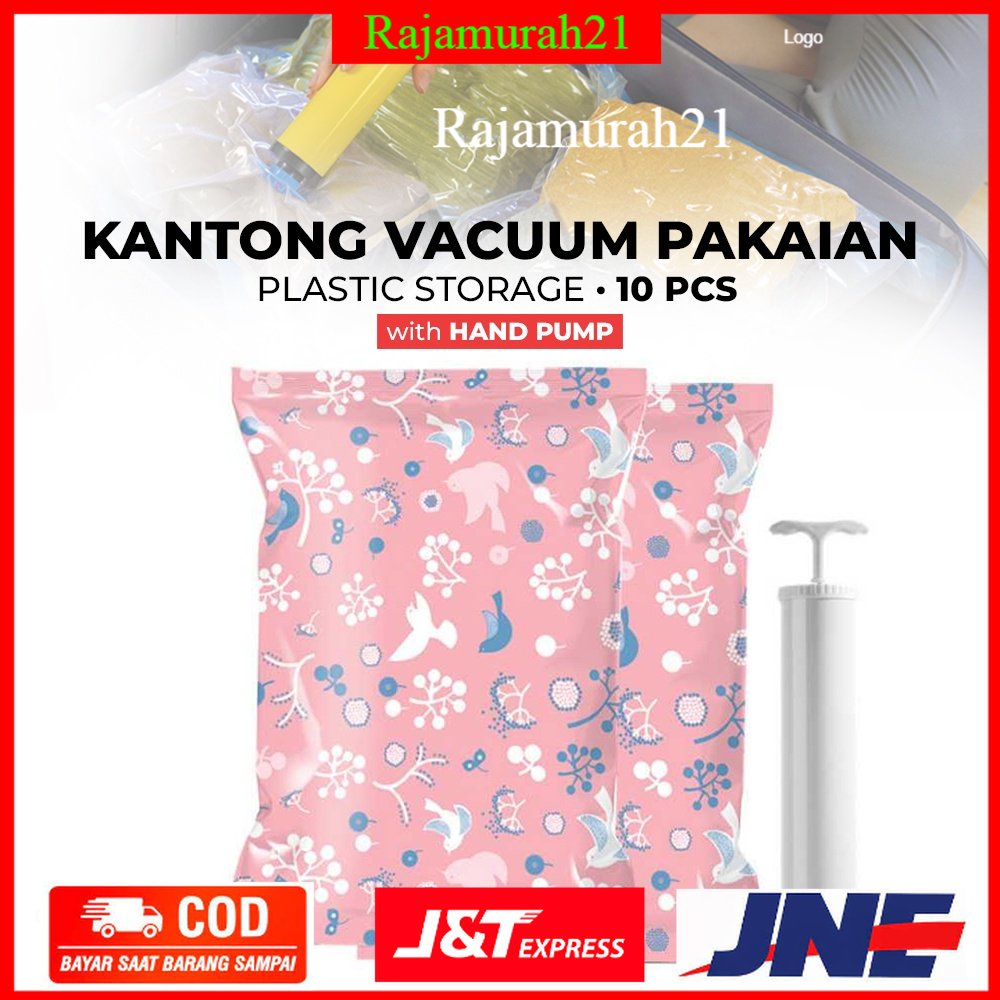 WHISM Kantong Vacuum Pakaian Plastic Storage 10 PCS with Hand Pump - No Color - 7RHA05XX