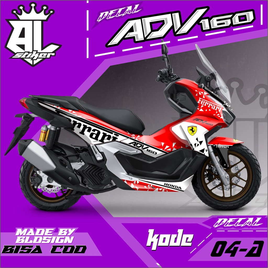 BL STIKER - Stiker ADV 160 Full Body Decal Stiker ADV 160 2022 Adventure Aksesoris Motor ADV Lis Var