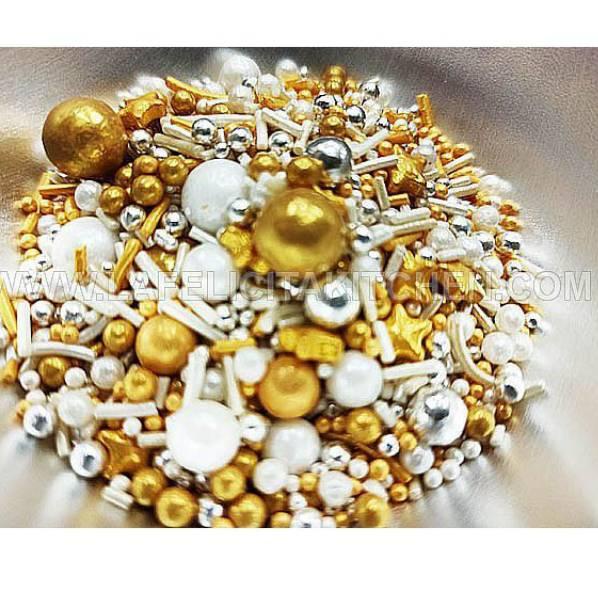 

codeL1x1W SPRINKLE GOLD WHITE SILVER ELEGANT SPRINKLE MUTIARA BINTANG PEARL SUGAR KUE HIASAN TABURAN DEKORASI ICING CAKE KUE EDIBLE FOOD