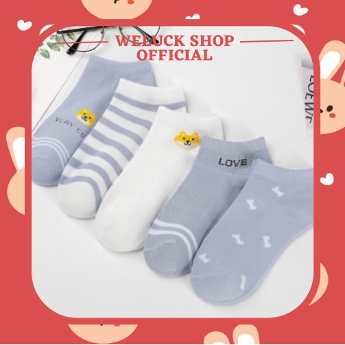 Kaos Kaki KS36 Kaos Kaki Wanita Motif Blue Bear Love Fashion Korea