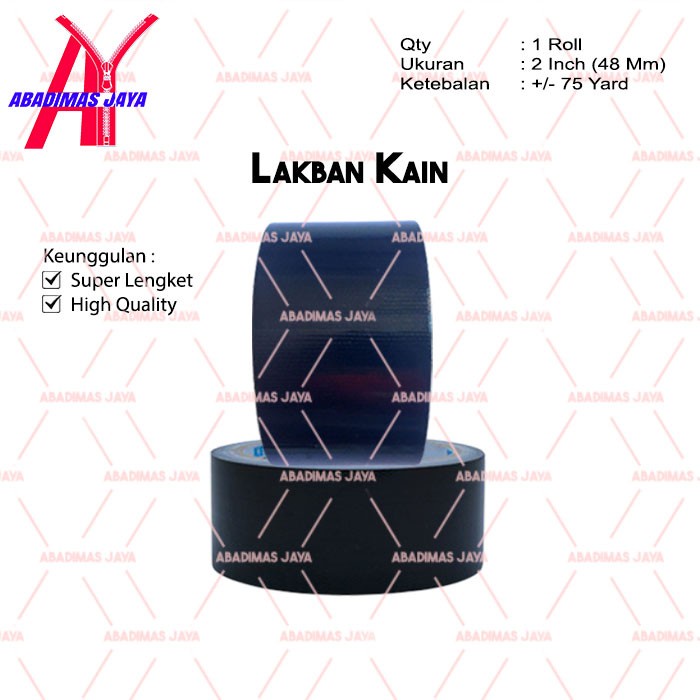 Lakban kain - kain hitam 2 inch (48MM)
