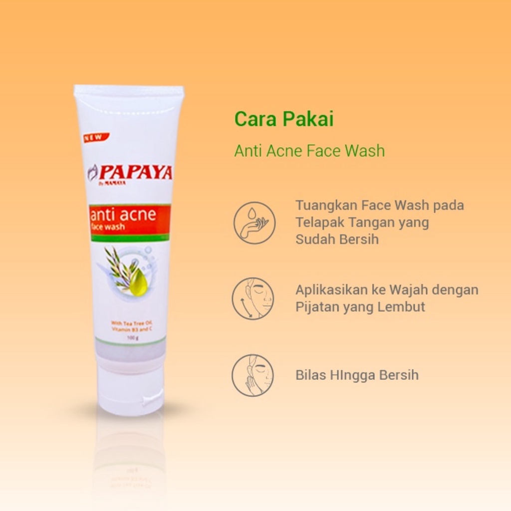 Mamaya Papaya Anti Acne Face Wash - 100gr