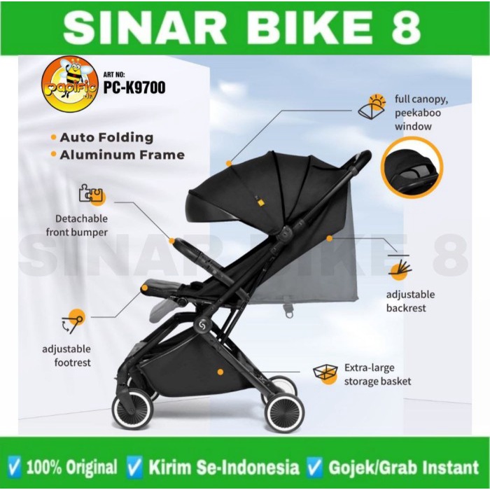 Kereta Korong Anak Bayi Baby Stroller Pacific PC - K9700 Adjustable