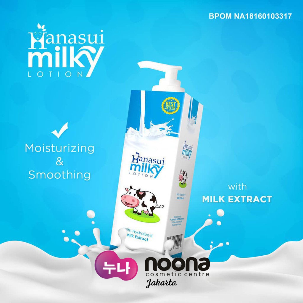 HANASUI MILKY LOTION WITH MILK EXTRACT (BPOM) 240ML