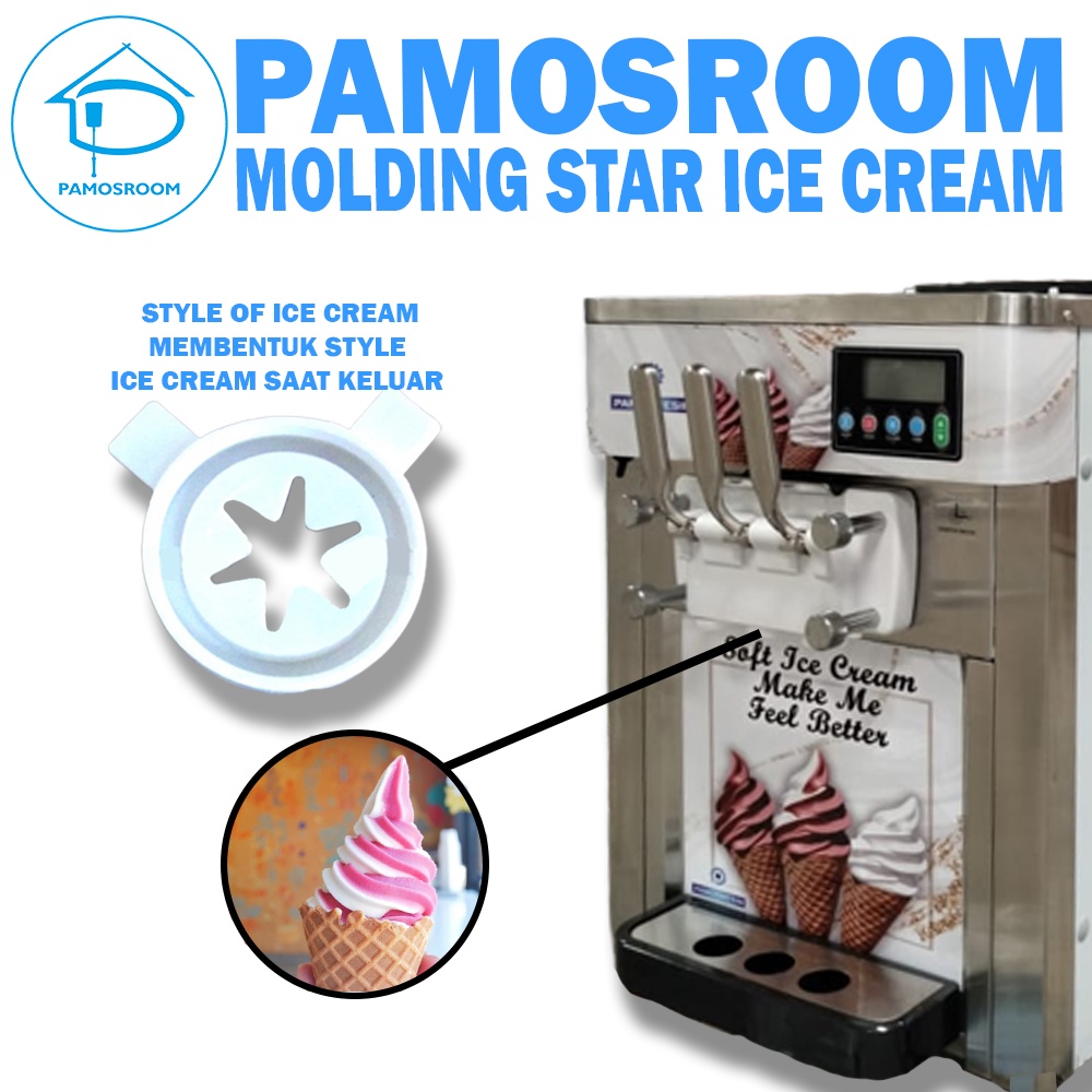 Pamosroom Sparepart Molding Star Mesin Soft Ice Cream GPM 818T dan GPM 818F Moulding Cetakan Bintang