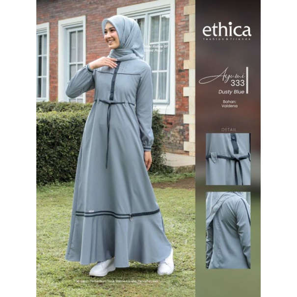 GAMIS ETHICA TERBARU AYUMI 333 • AYUMI 333 DUSTY BLUE • AYUMI 333 SIMPLY TAUPE