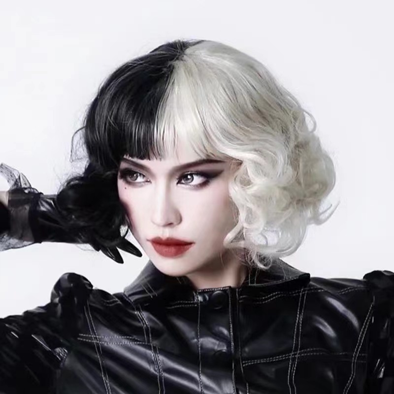 Cruella Mixed Color Hair Wig Cosplay 8651