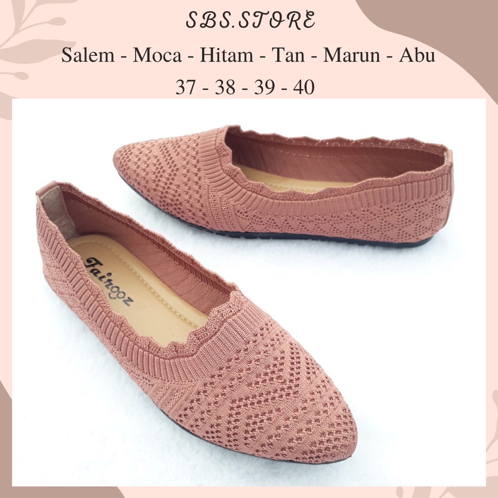 Sepatu Flat Wanita Rajut Import/Sandal Balet Pesta Terbaru