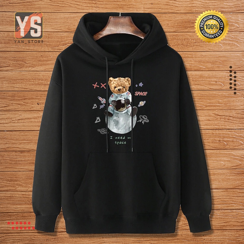 Jaket Sweater Switer Sweter Hodie Hoodie Hoody Hoddie Hitam Putih Abu Jumper Bear Beruang Distro Pol