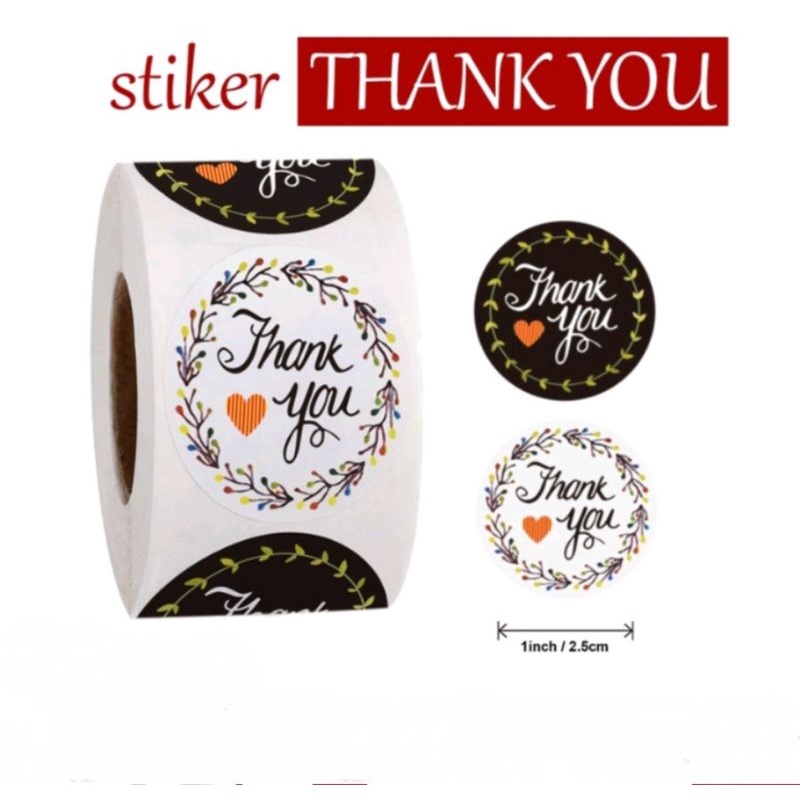 

stiker label thank you isi 500pc