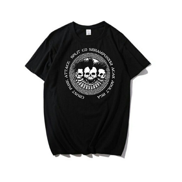 Crust Punk Attack - Baju Band Punk Metal / Kaos Pria wanita Dewasa